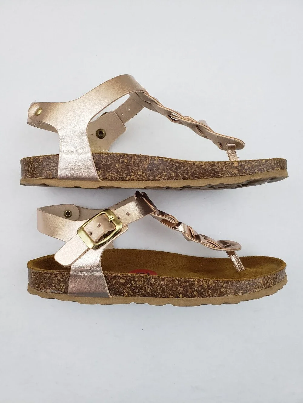 Giulia Palai Girls New Rose Gold Vegan Leather Sandals Size 2